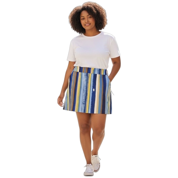 Jupe-Short Zac & Rachel – Femme – Taille 10 – Bleu Et Jaune – Neuf Avec étiquettes